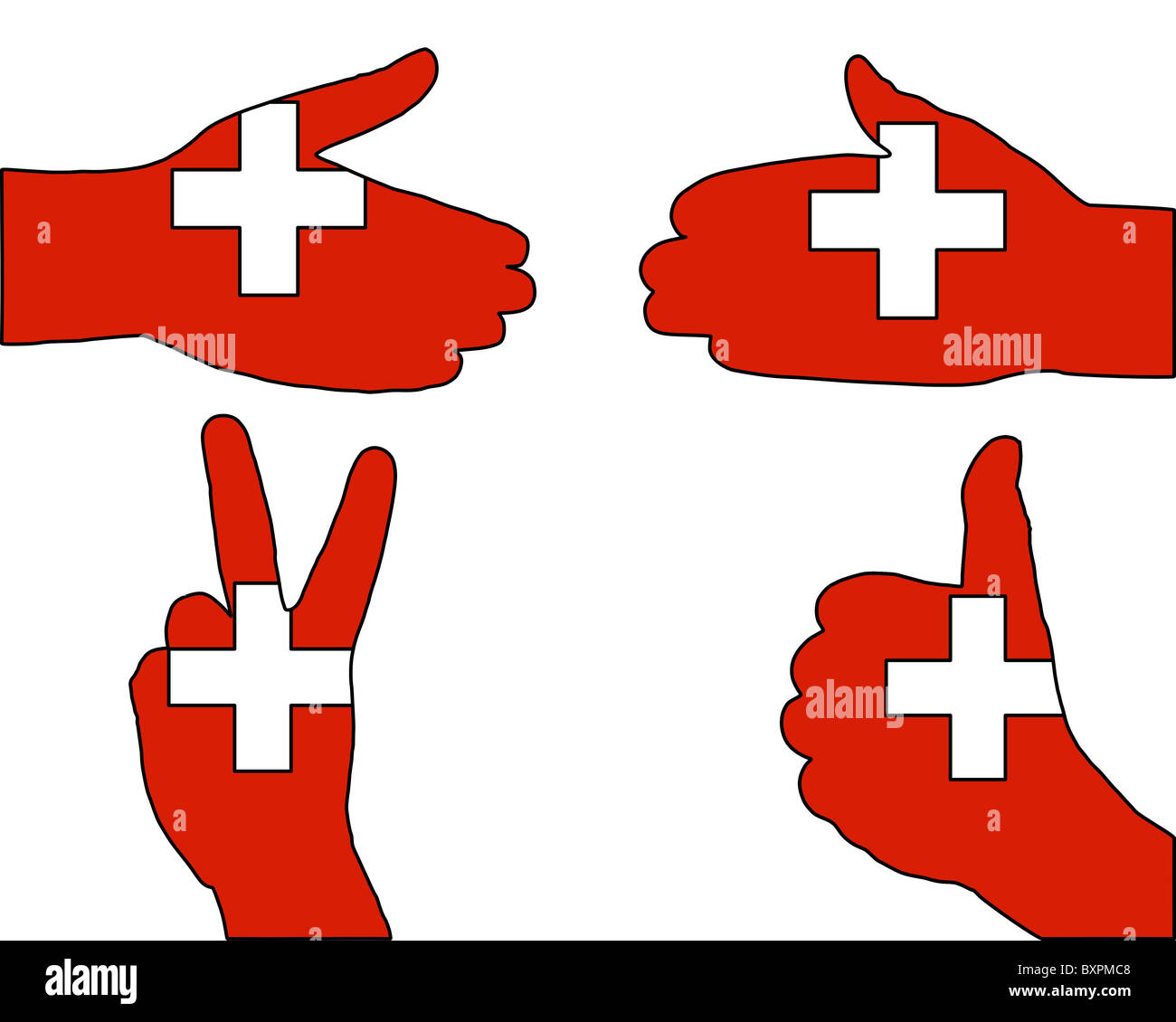 Switzerland hand signal Stock Photo Alamy