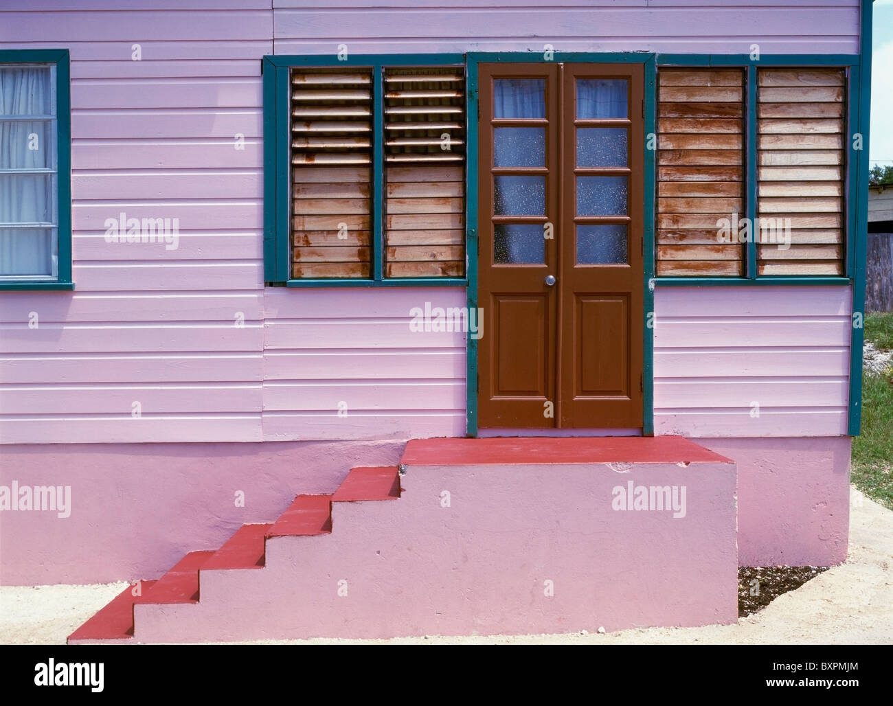 Pink Wooden House Stock Photo