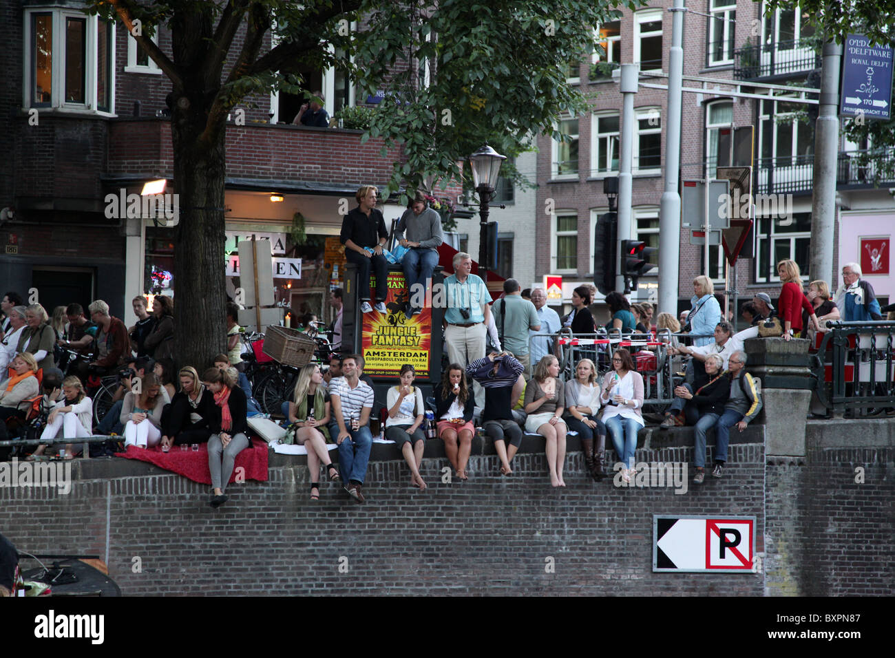 People Attending The Prinsengrachtconcert Stock Photo Alamy