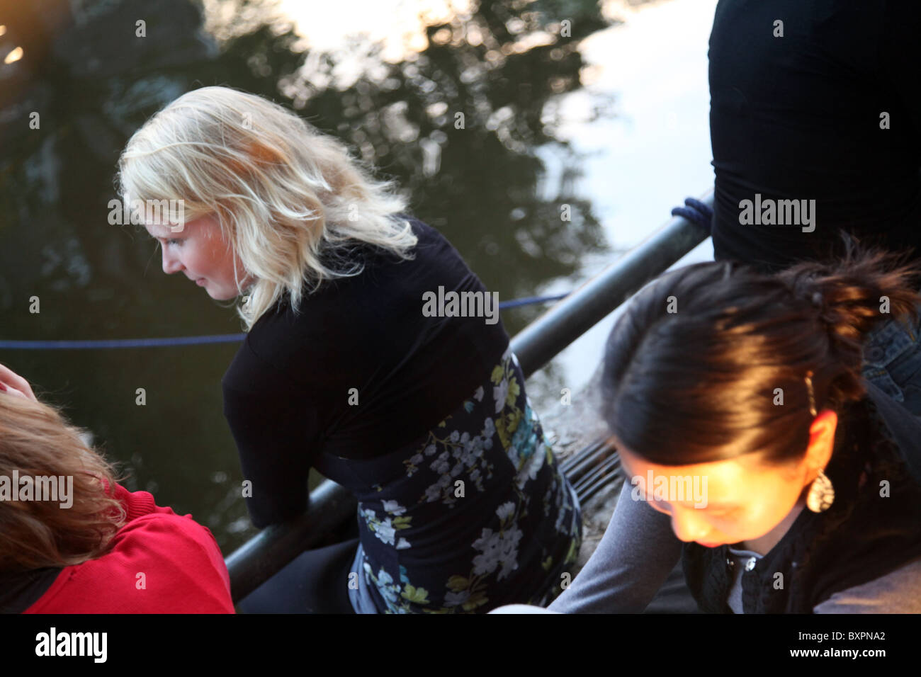 People listening to open air classical music concert 'Prinsengrachtconcert' Stock Photo