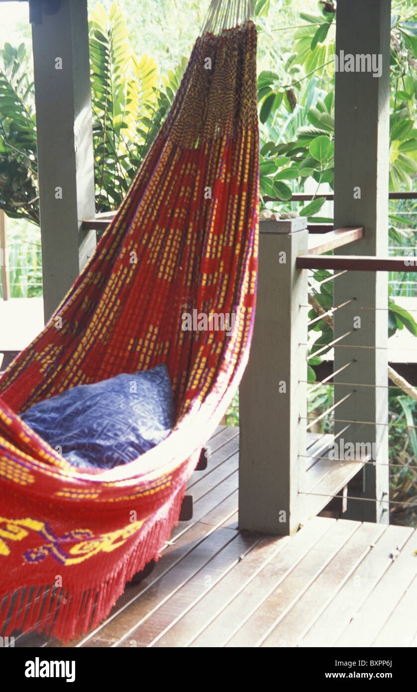 Empty Hammock On Deck In Jungle Stock Photo Alamy