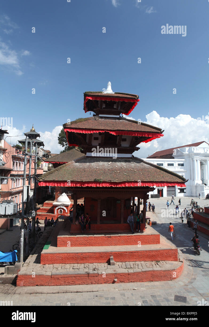 Temple near Durbar Sqaure in Kathmandu, Nepal in Asia Stock Photo