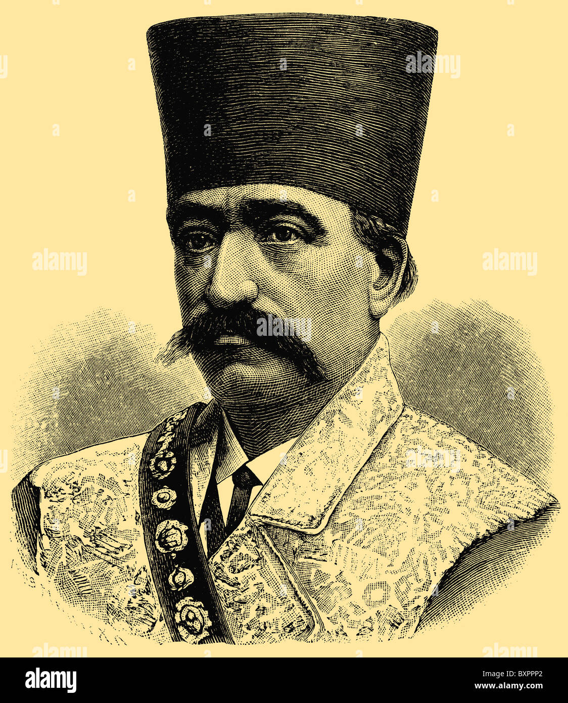 Naser alDin Shah Qajar (18311896), Shah of Persia Stock Photo 33692234 Alamy