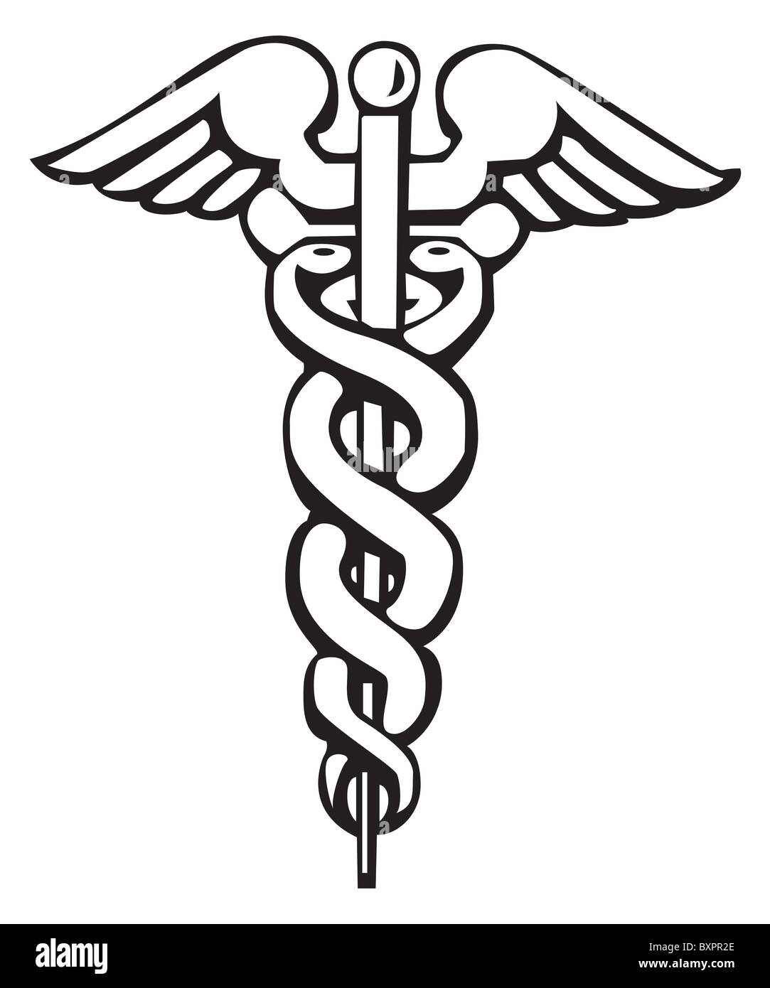 Caduceus, Greek sign, symbol, for tattoo or artwork, . Medical symbol Stock  Photo - Alamy