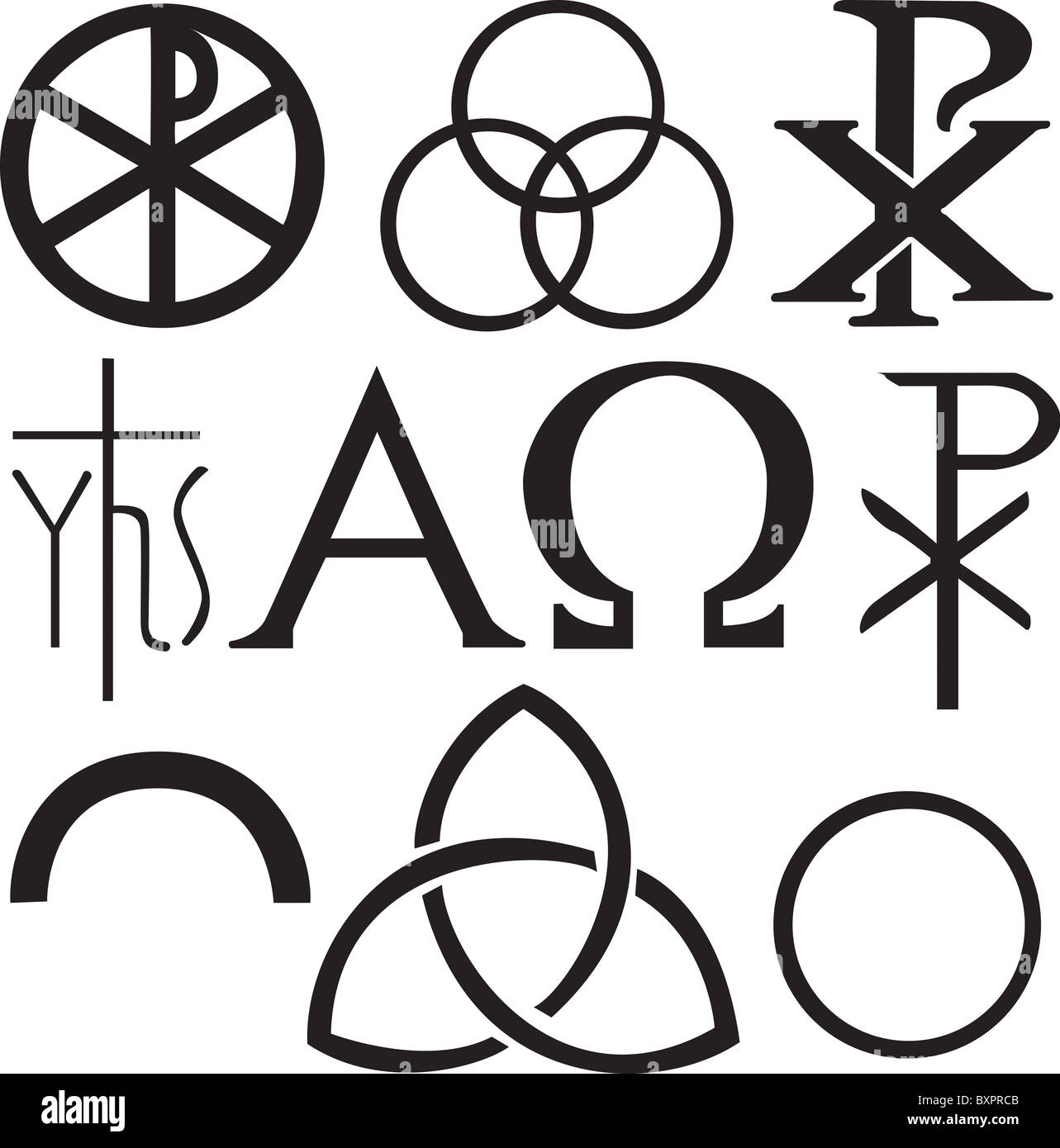 A set of religious Christian symbols. Stock Photo