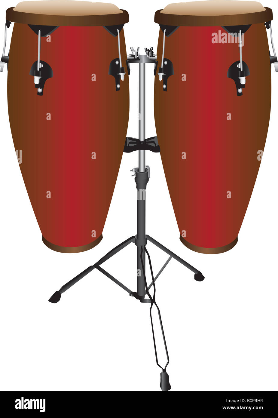 Set of conga  or tumbadora drums. Stock Photo