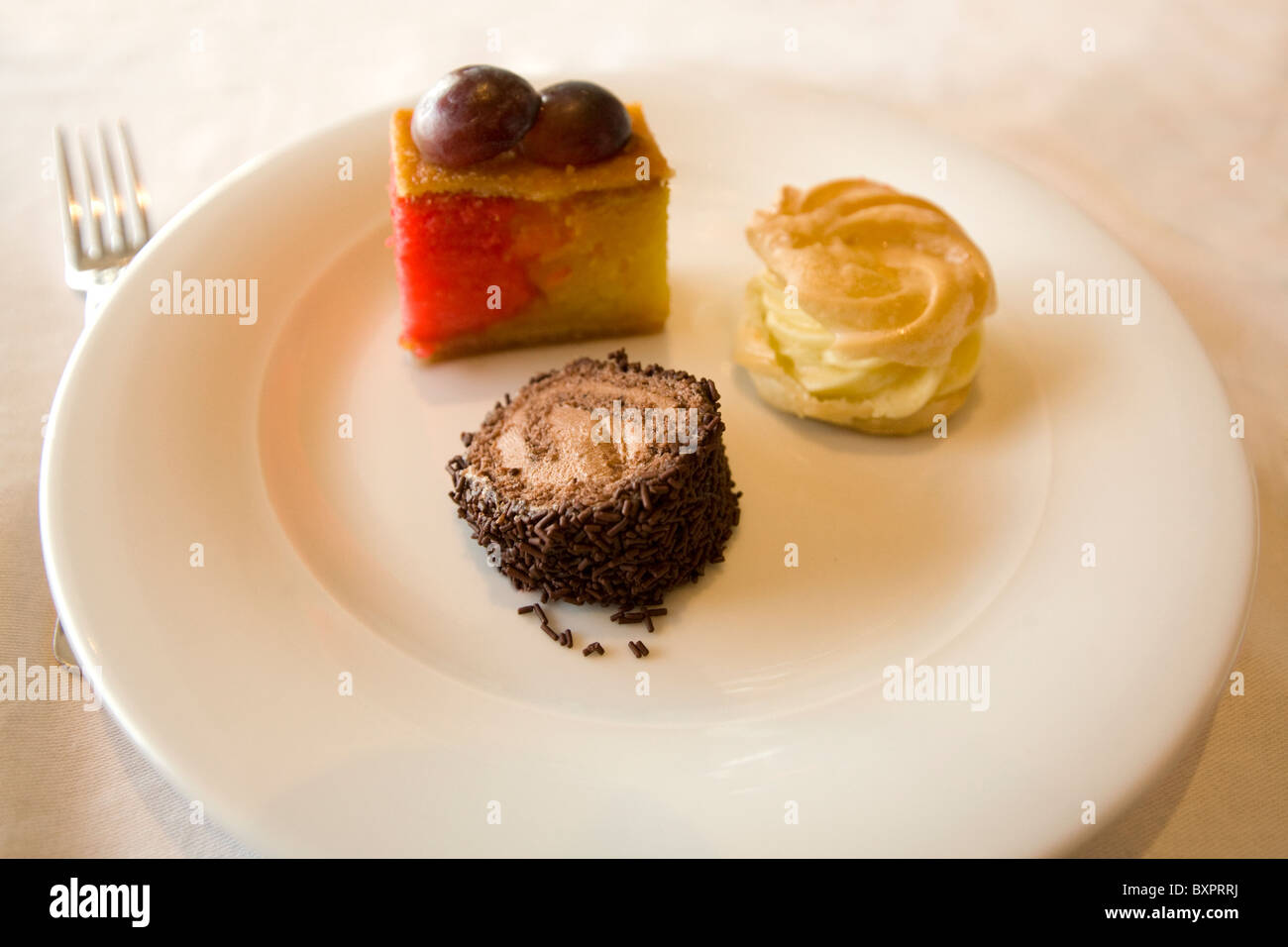 Three peaces of dessert Stock Photo