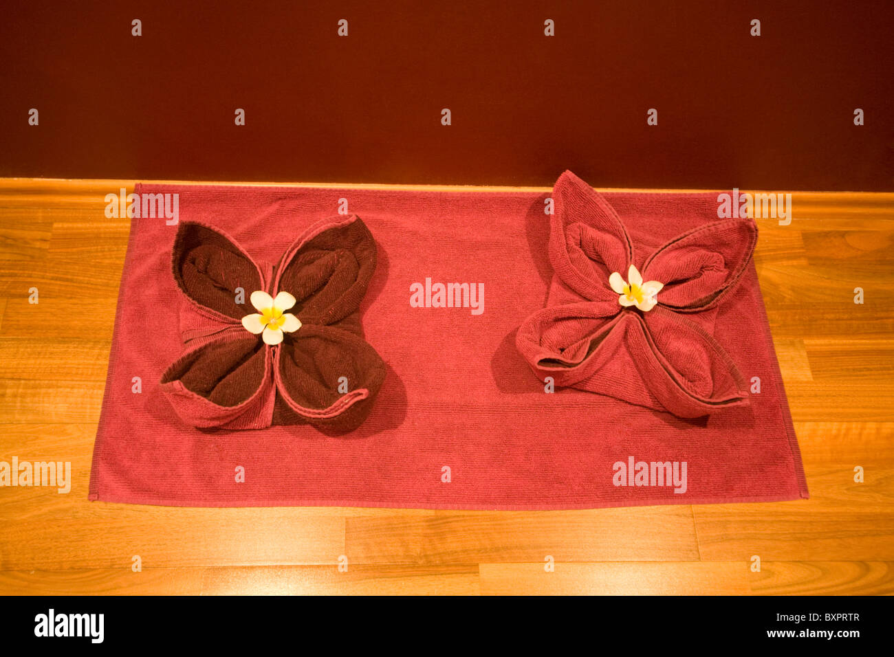 Towel at the spa Stock Photo