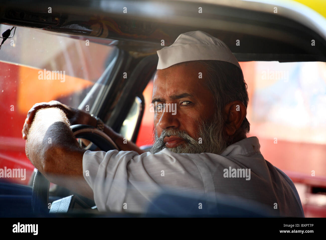 Taxi driver in Mumbai, India Stock Photo