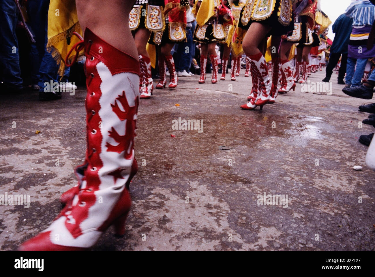 Boots Of A Dancer Of The Diablada At The Carnival Of Oruro Stock Photo