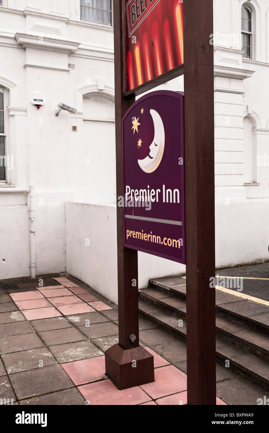 Premier Inn sign Stock Photo