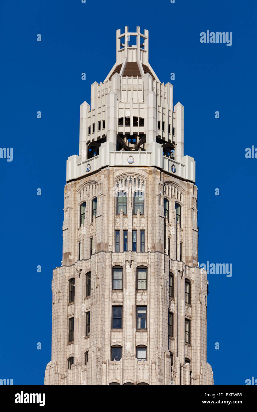 top of Mather Tower, 75 East Wacker Drive, Chicago, Illinois, USA Stock Photo