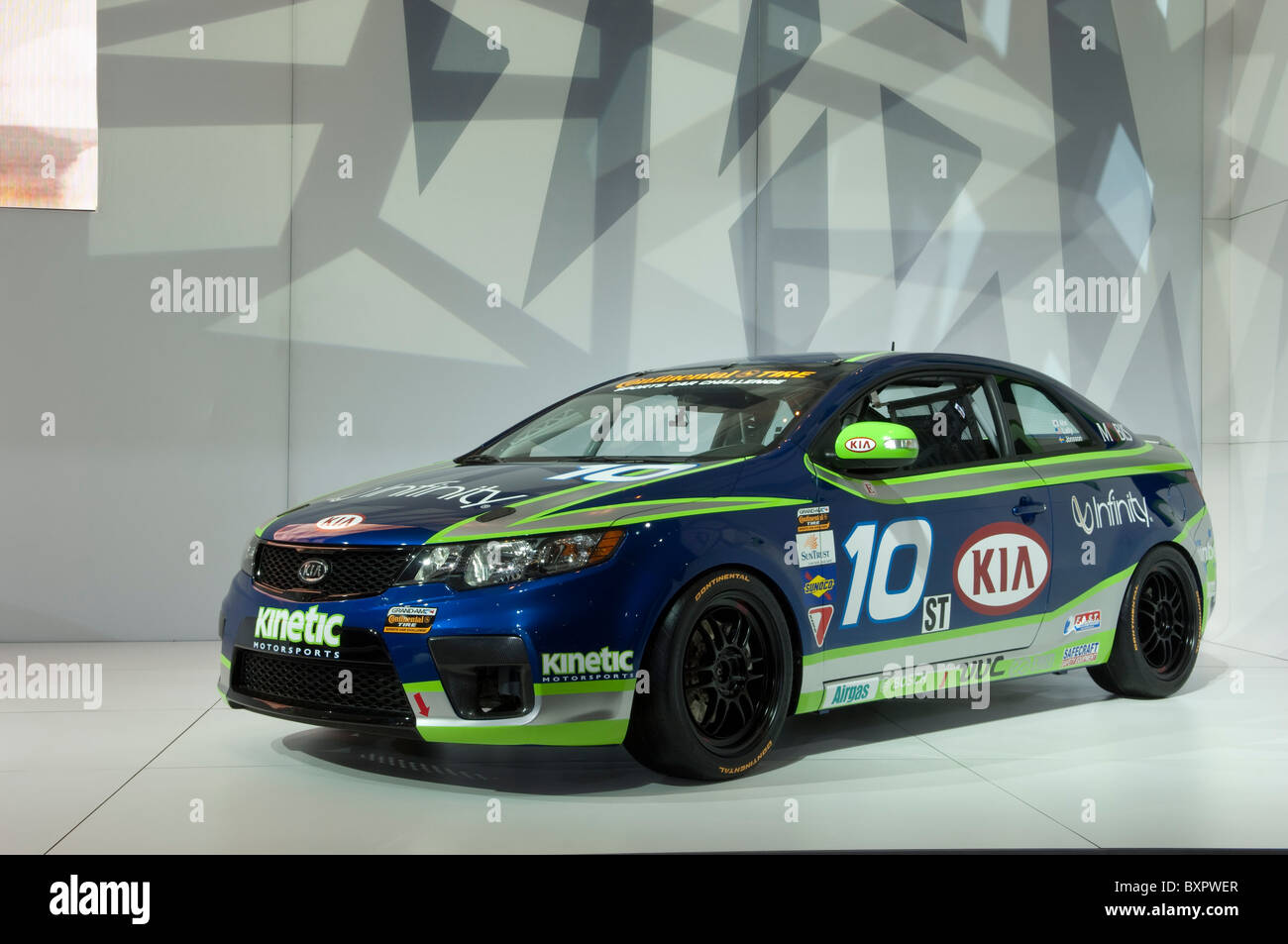Kia Grand-Am Forte Koup race car at the 2010 North American International Auto Show in Detroit Stock Photo