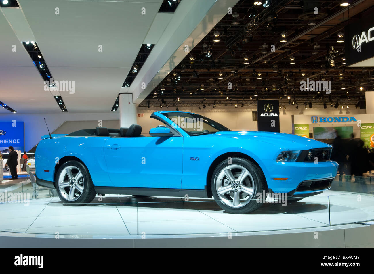 Ford Mustang GT 5.0 convertible at the 2010 North American International Auto Show in Detroit Stock Photo