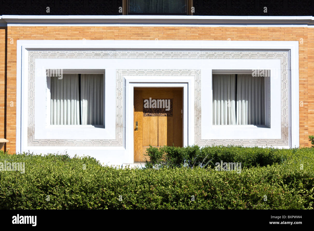 detail of William H. Winslow house by Frank Lloyd Wright, River Forest, Chicago, Illinois, USA