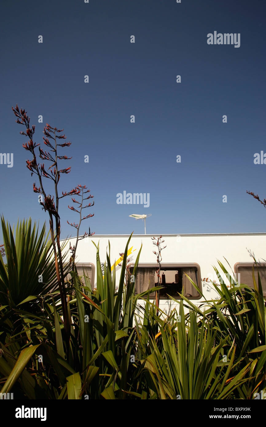 Campervan And Vegetation Stock Photo