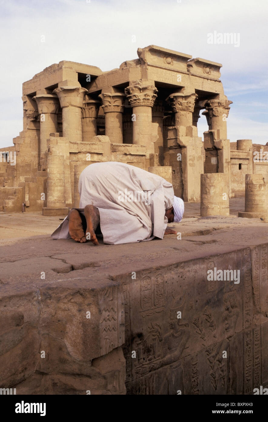 Muslim Man Praying Towards Mecca. Stock Photo