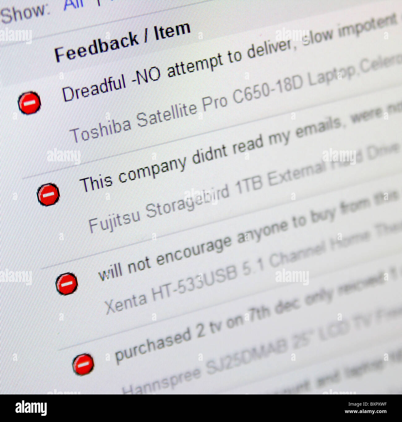 Negative feedback hires stock photography and images Alamy