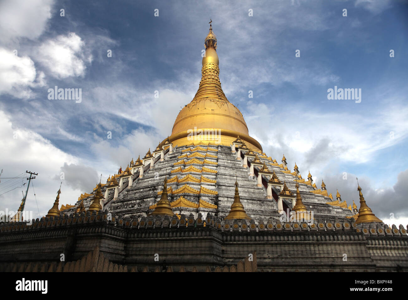 The Mahazedi Paya temple in Bago, Myanmar or Burma in Asia Stock Photo