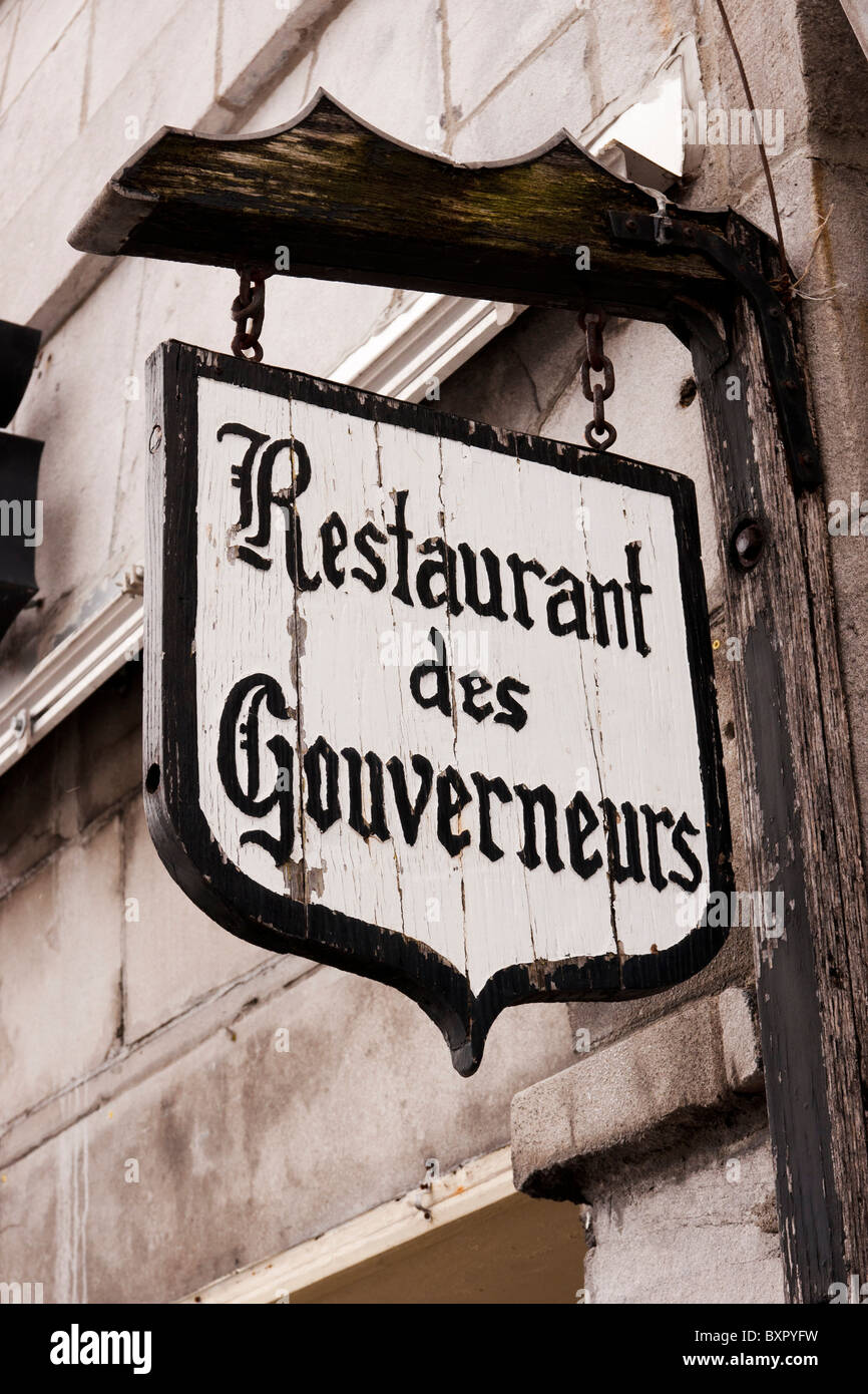Restaurant des Gouverneurs, Montreal old town Stock Photo