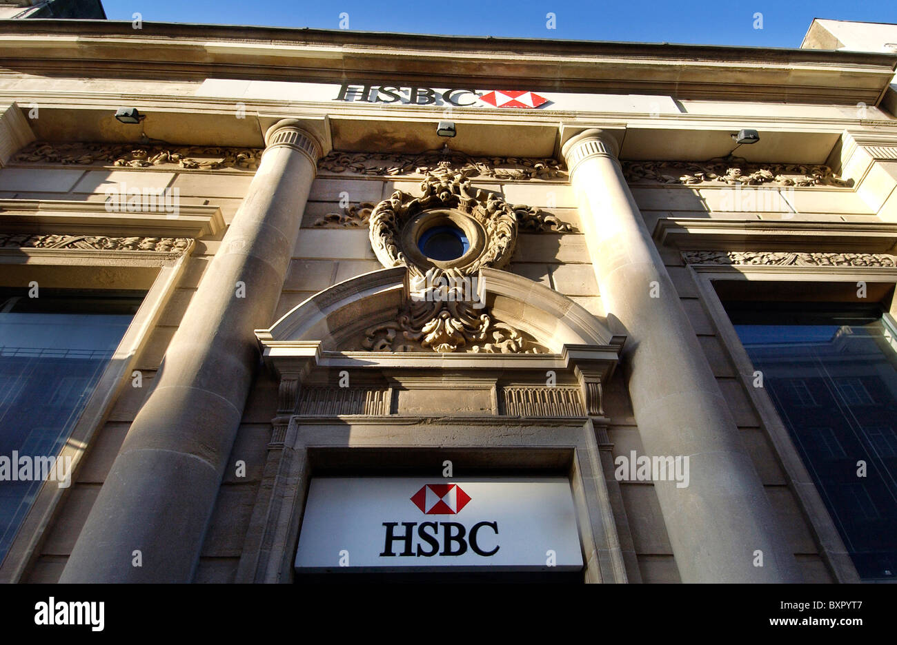 The ornate period facia of an HSBC bank in Western Road, Brighton Stock Photo