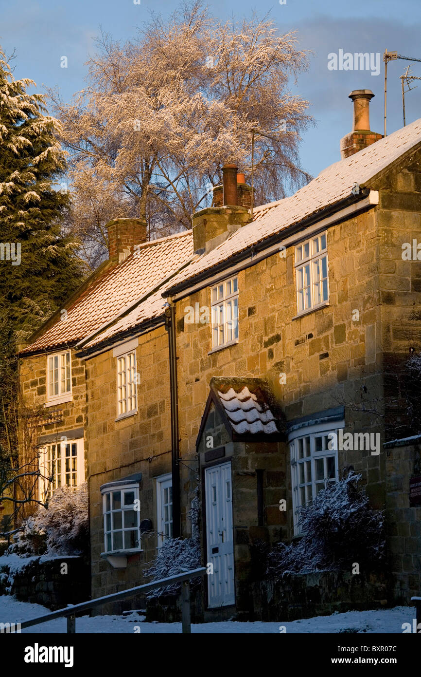 Stone Houses Osmotherley Village North Yorkshire Moors England Stock