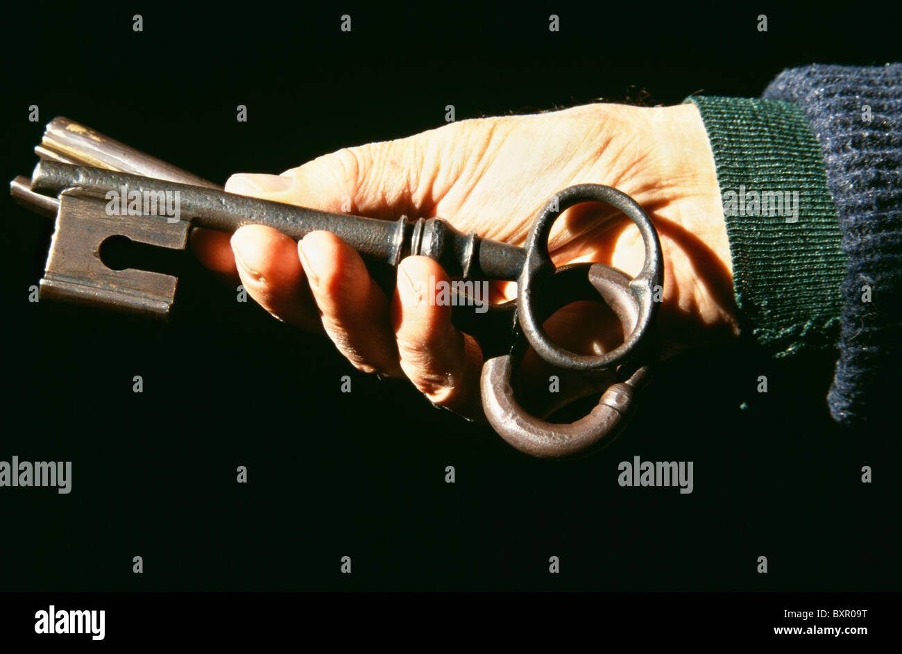 Keys To The Cathedral Door In Wardens Hand Stock Photo