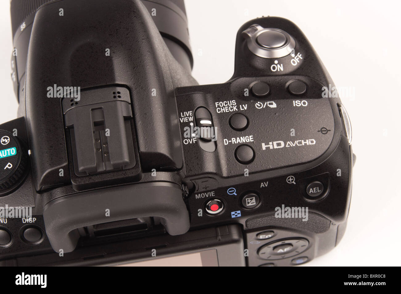 Sony Alpha 580 camera (2010) - digital SLR - controls Stock Photo