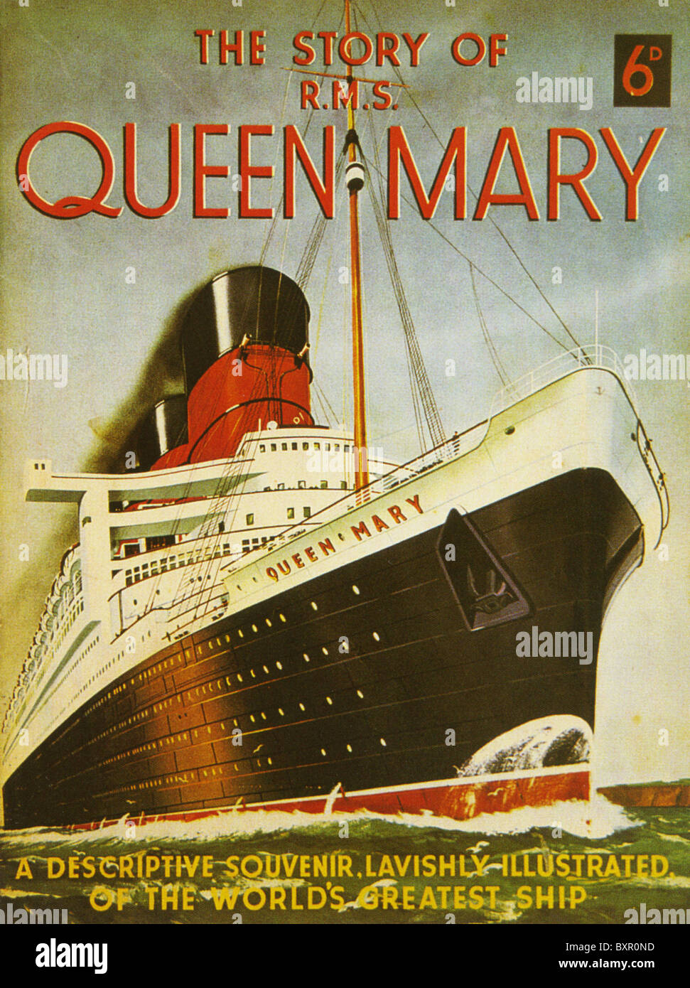 QUEEN MARY Book about the Cunard Line ocean liner in 1934 Stock Photo