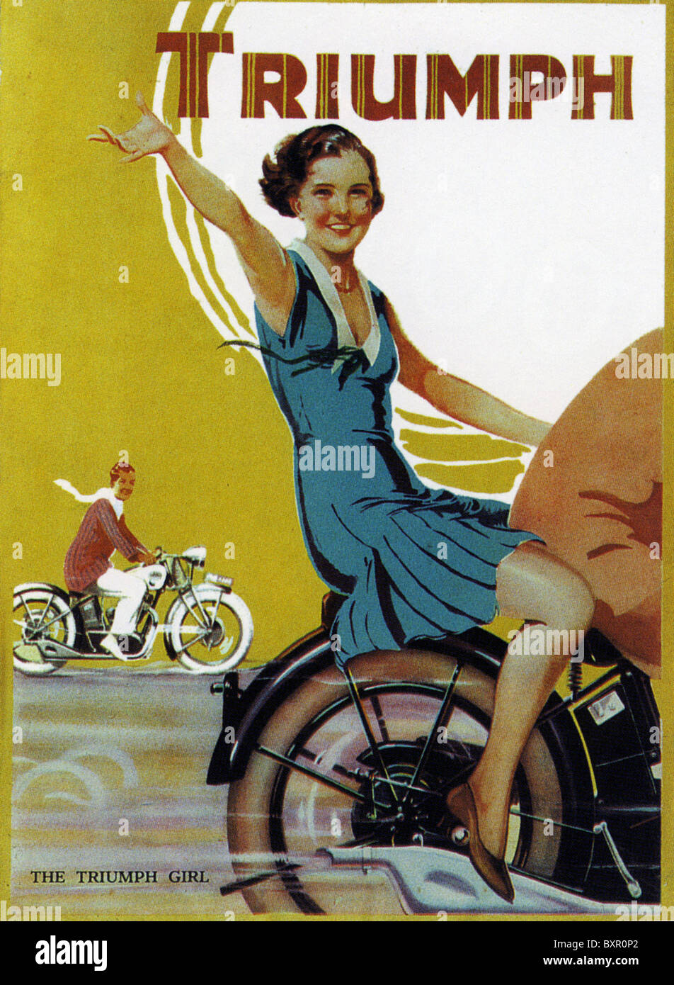 TRIUMPH MOTORCYCLE ADVERT 1931 Stock Photo