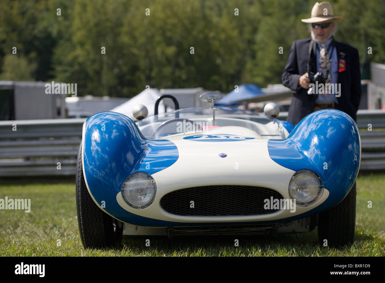 A Judge at work at Lime Rock's Vintage Car Show Stock Photo