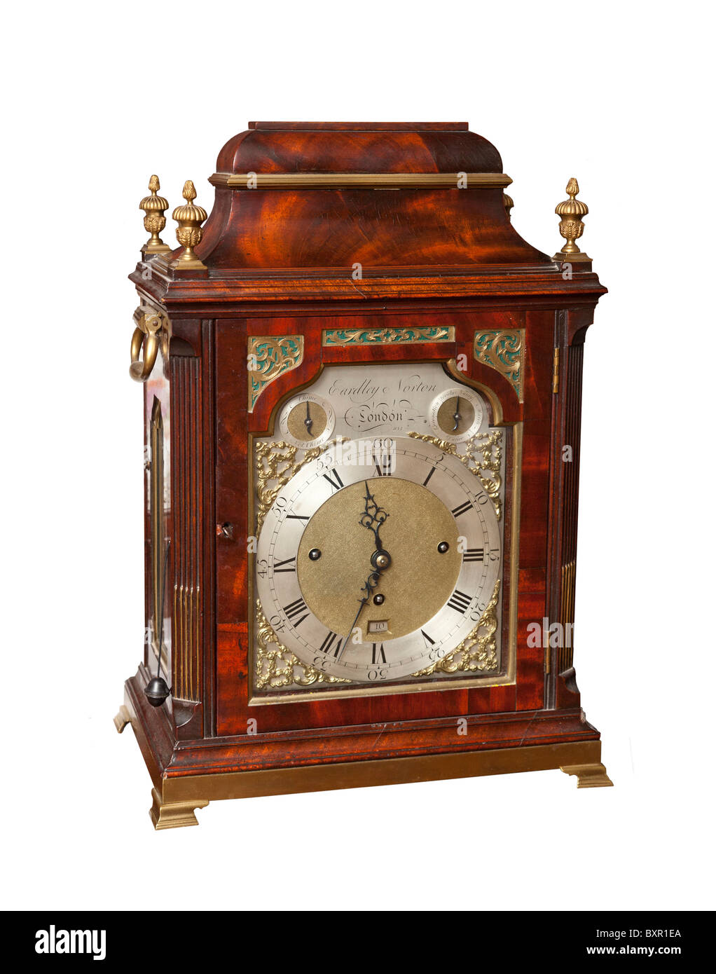 Eardley Norton mahogany musical bracket clock made around 1770 in London Stock Photo