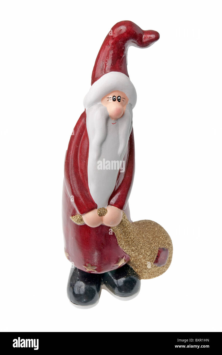 Ceramic Santa Claus isolated on white background Stock Photo - Alamy