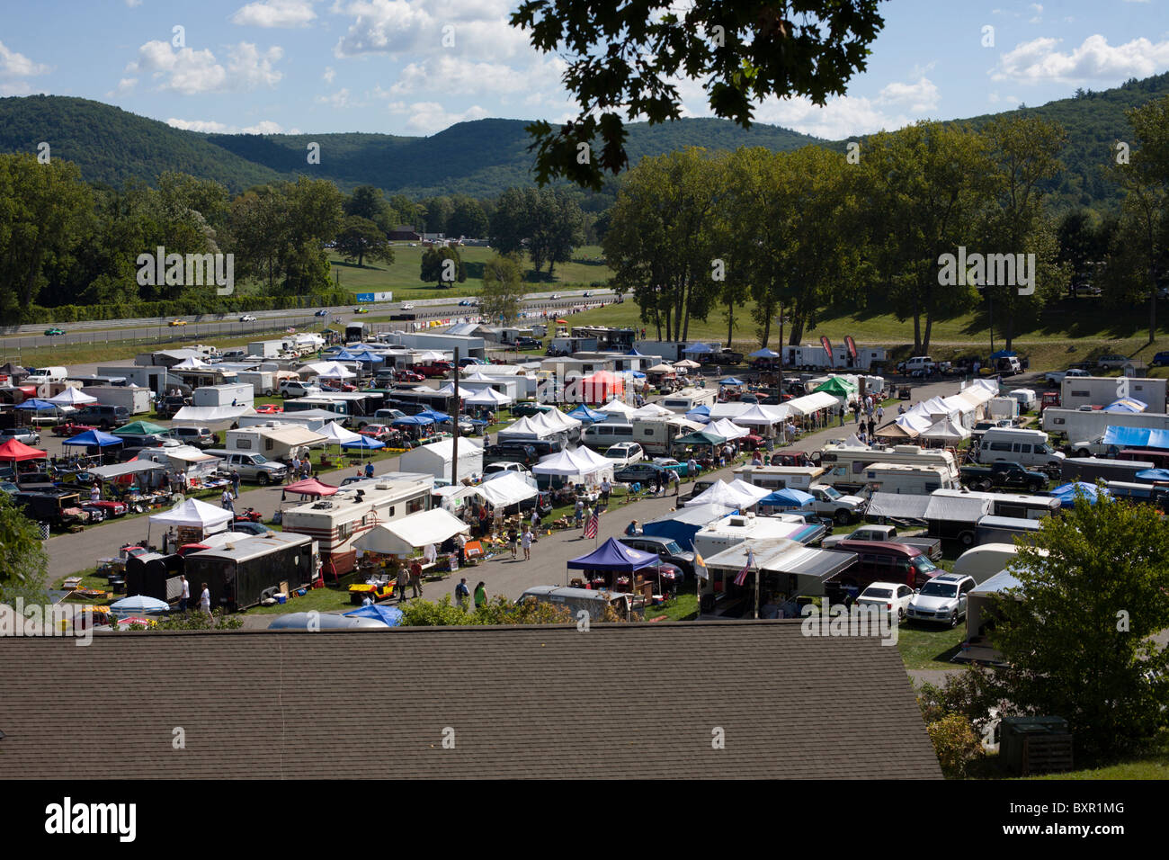 An Overview of Lime Rock Park Vintage Festival Stock Photo