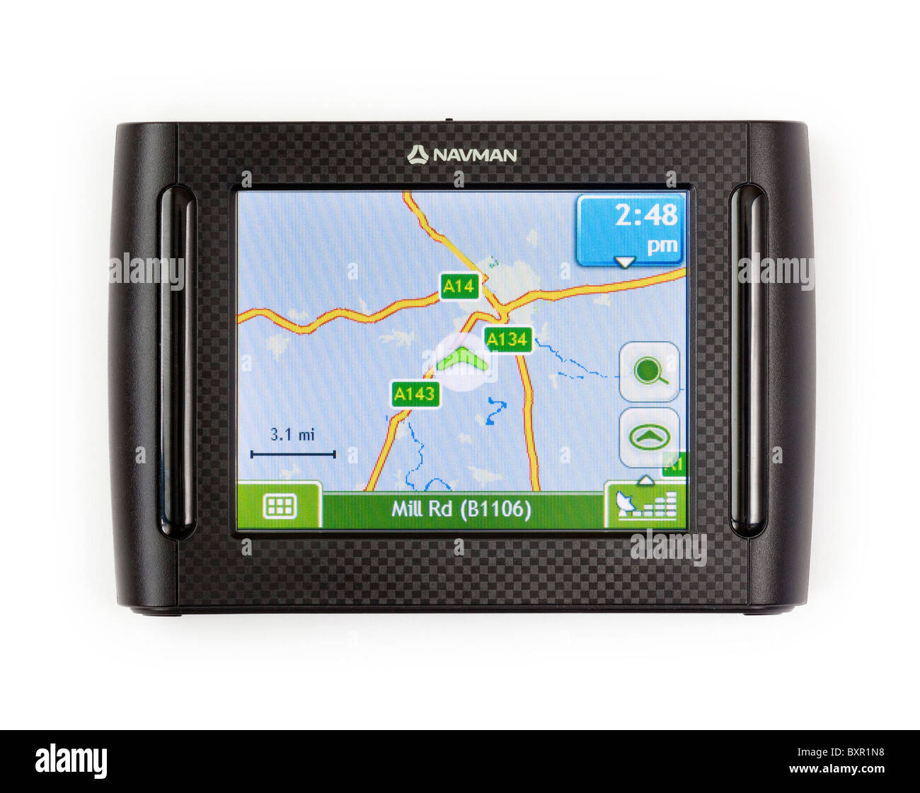Navman satellite navigation GPS display Stock Photo