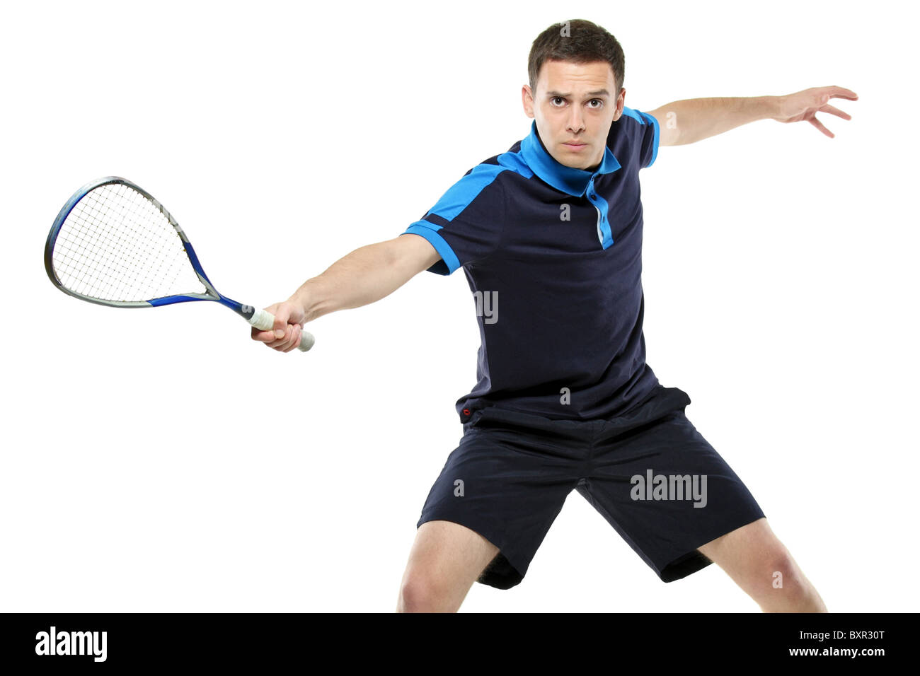 A male squash player playing Stock Photo Alamy