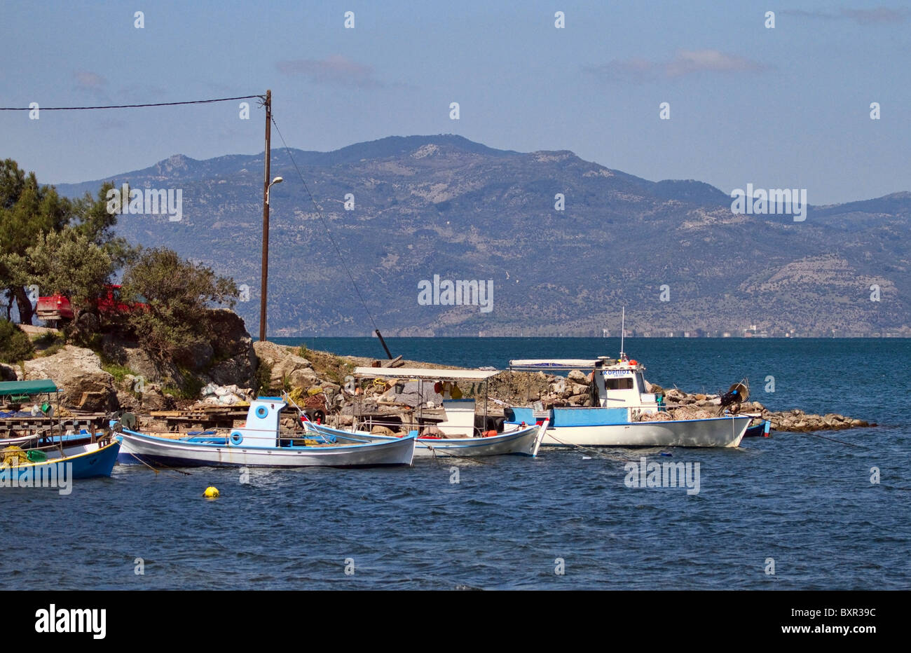 Coastal view Lesvos Stock Photo