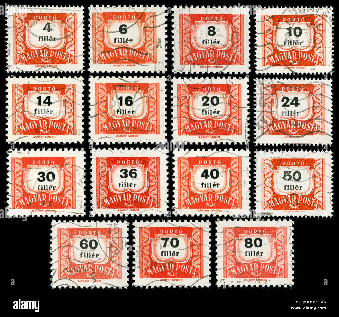 Collection of postages Hungarian postage stamp Stock Photo Alamy