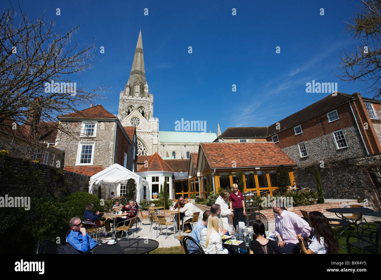 Cathedral Tea Room Garden Chichester West Sussex Stock Photo Alamy