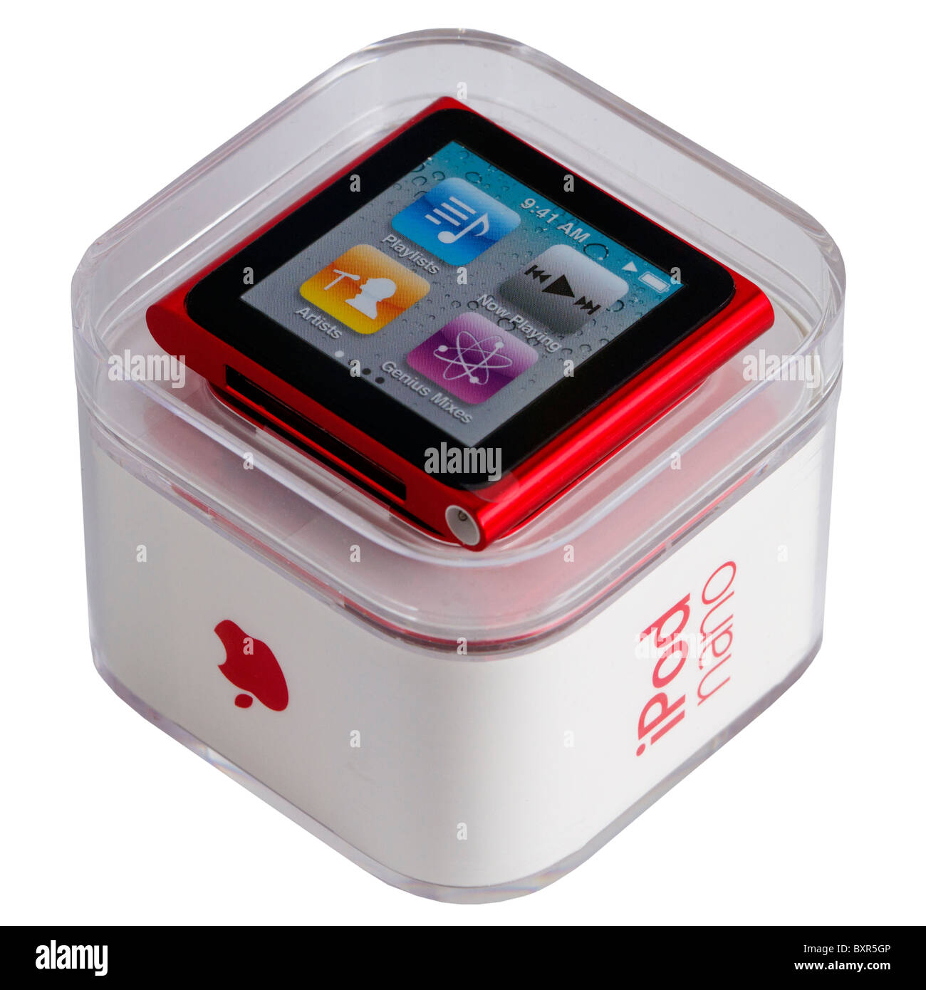 Apple iPod Nano, sixth generation, in its box, on white background