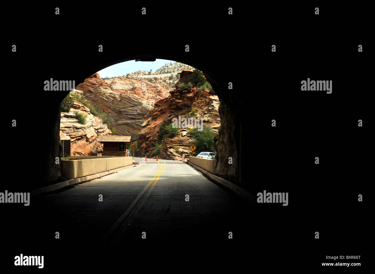 ZionMount Carmel Highway tunnel exit eastbound, Zion National Park