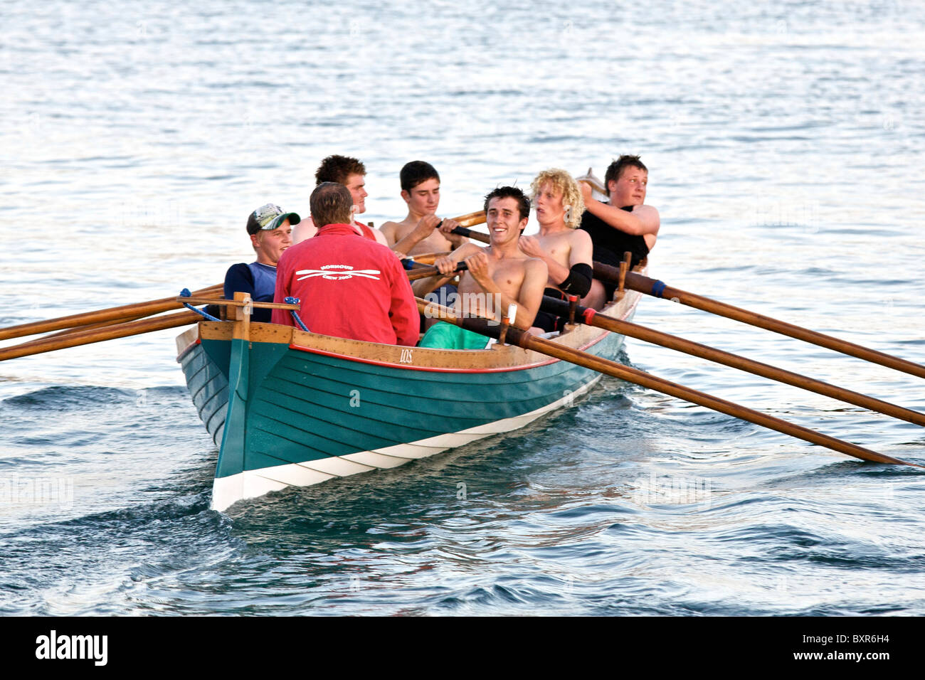 Pilot Gig racing boats, St Mary's Harbour, Isles of Scilly uk Stock ...