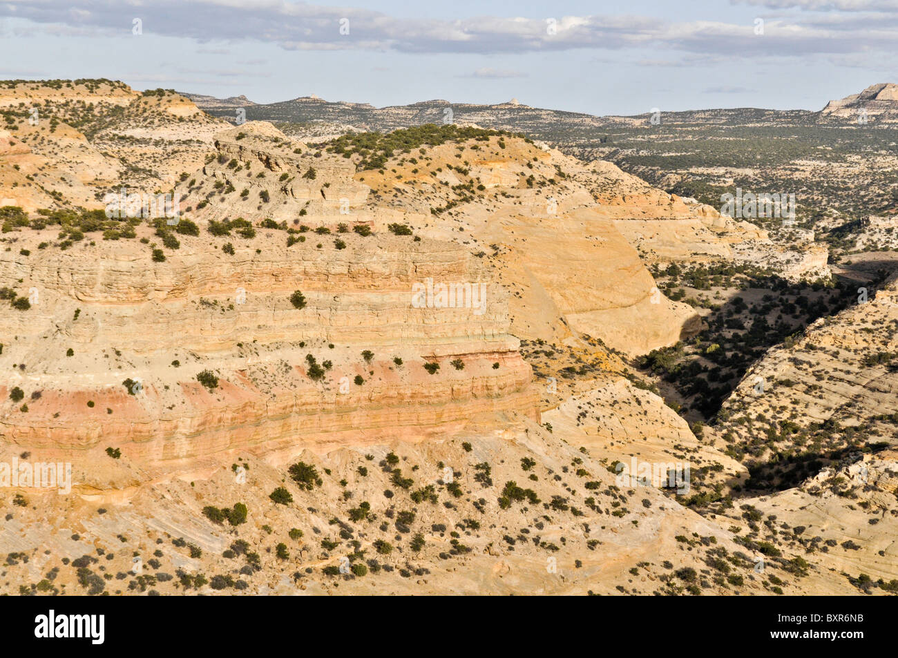 View of Devil's Canyon in San Rafael Swell from I-70, eastern Utah Stock Photo