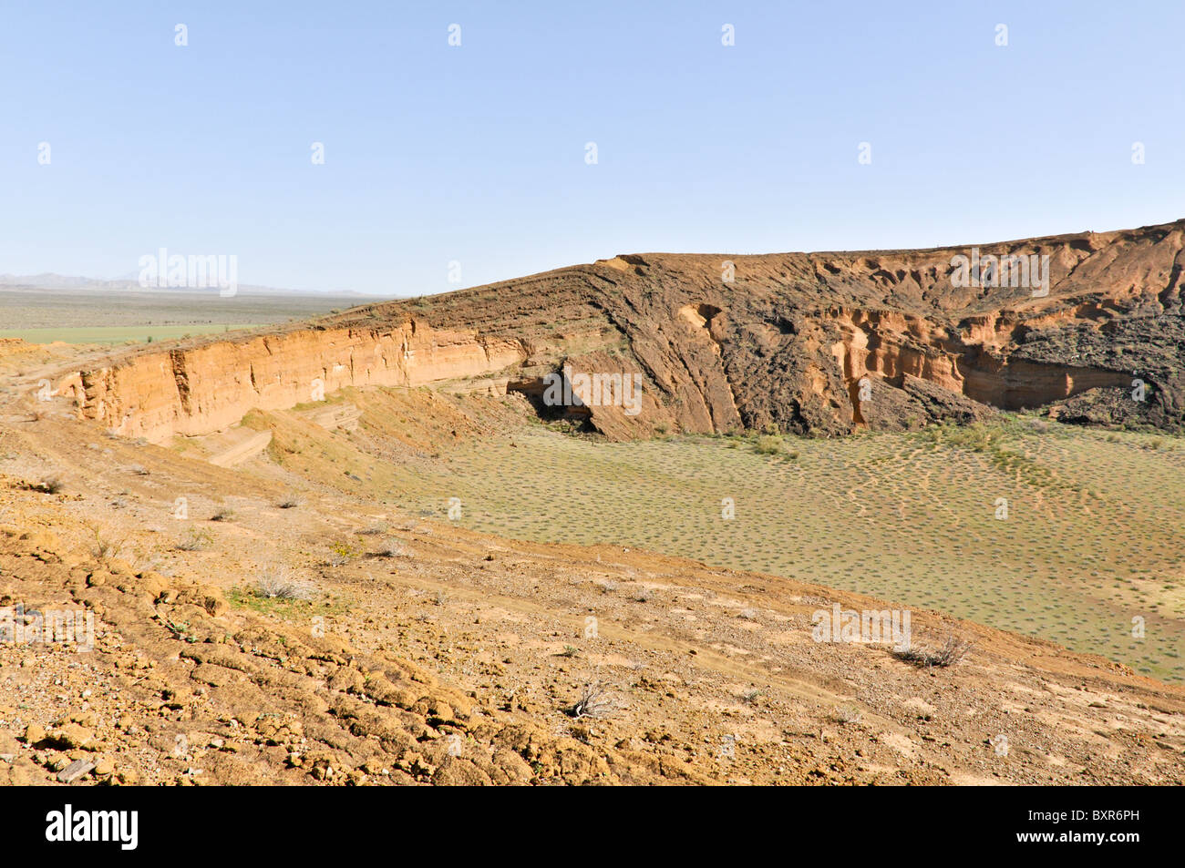 Tuff (volcanic ash) beds in rim of Cerro Colorado Crater, El Pinacate