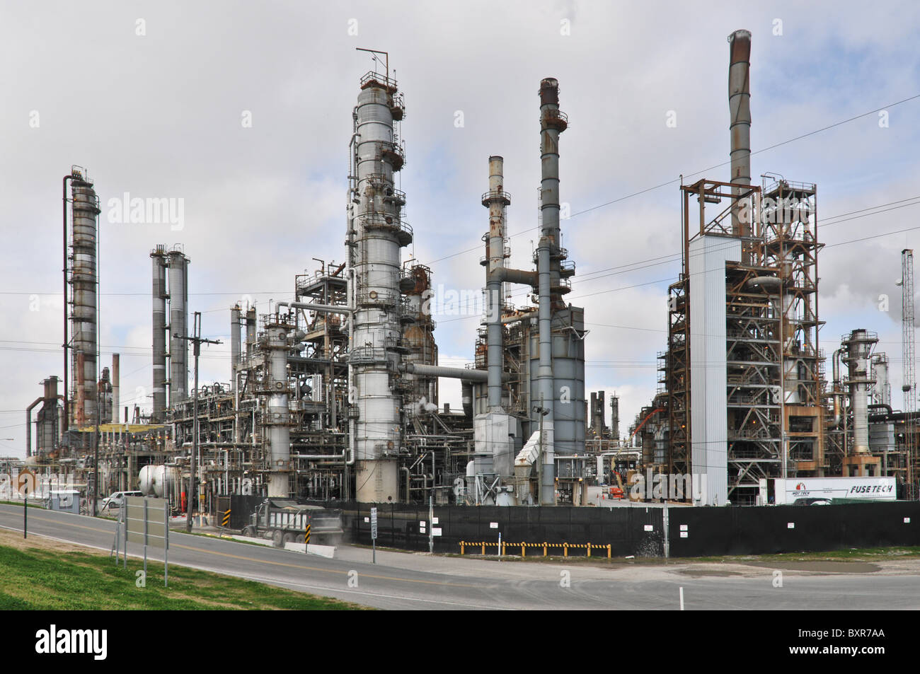 Oil refinery on Mississippi River, New Orleans, Louisiana Stock Photo