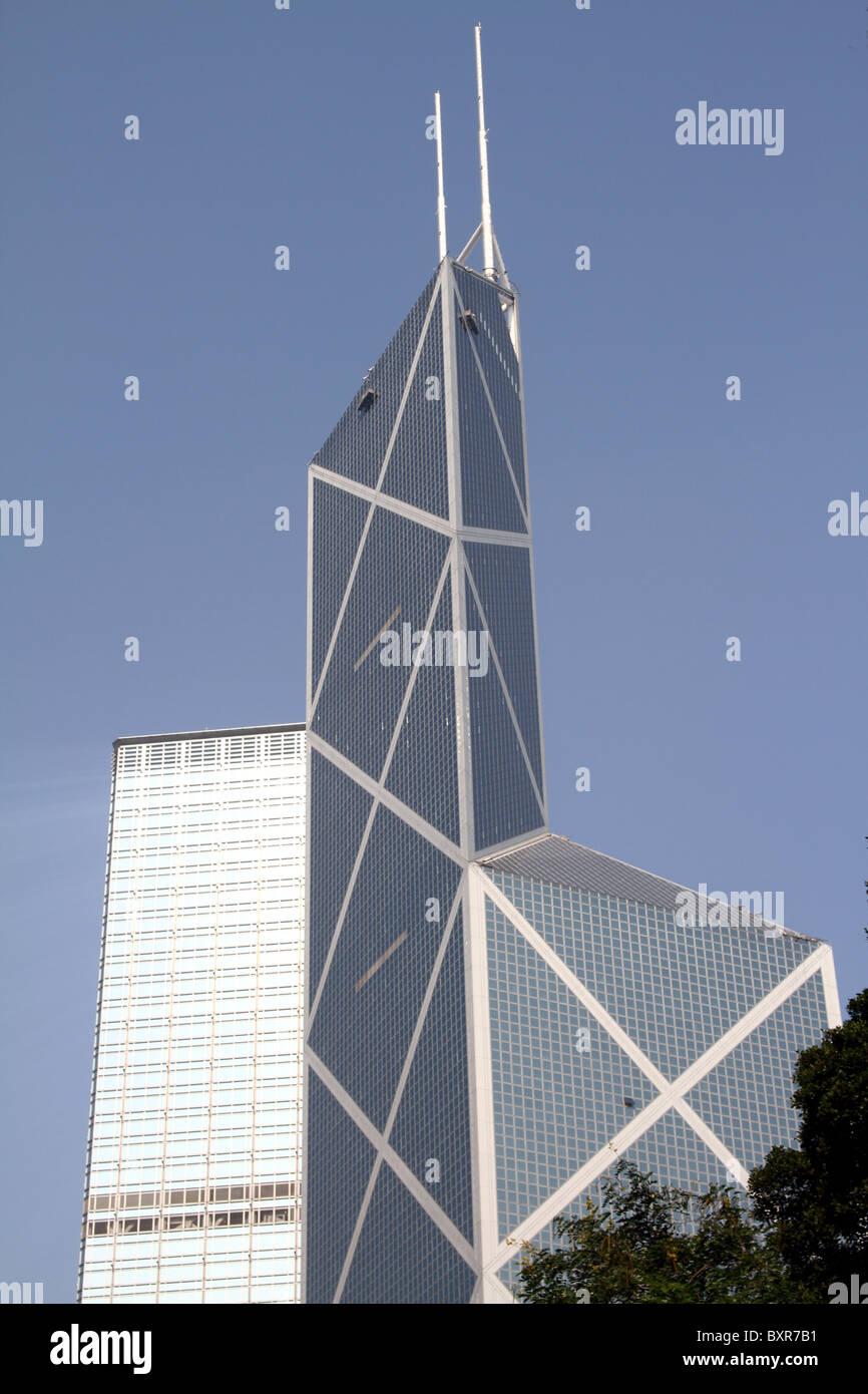 The Bank of China Tower skyscraper in Hong Kong, China Stock Photo