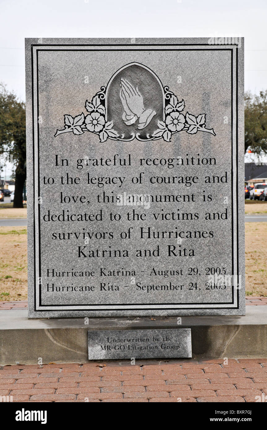 Monument to Katrina and Rita hurricane victims in Lower 9th Ward, New Orleans, Louisiana Stock Photo