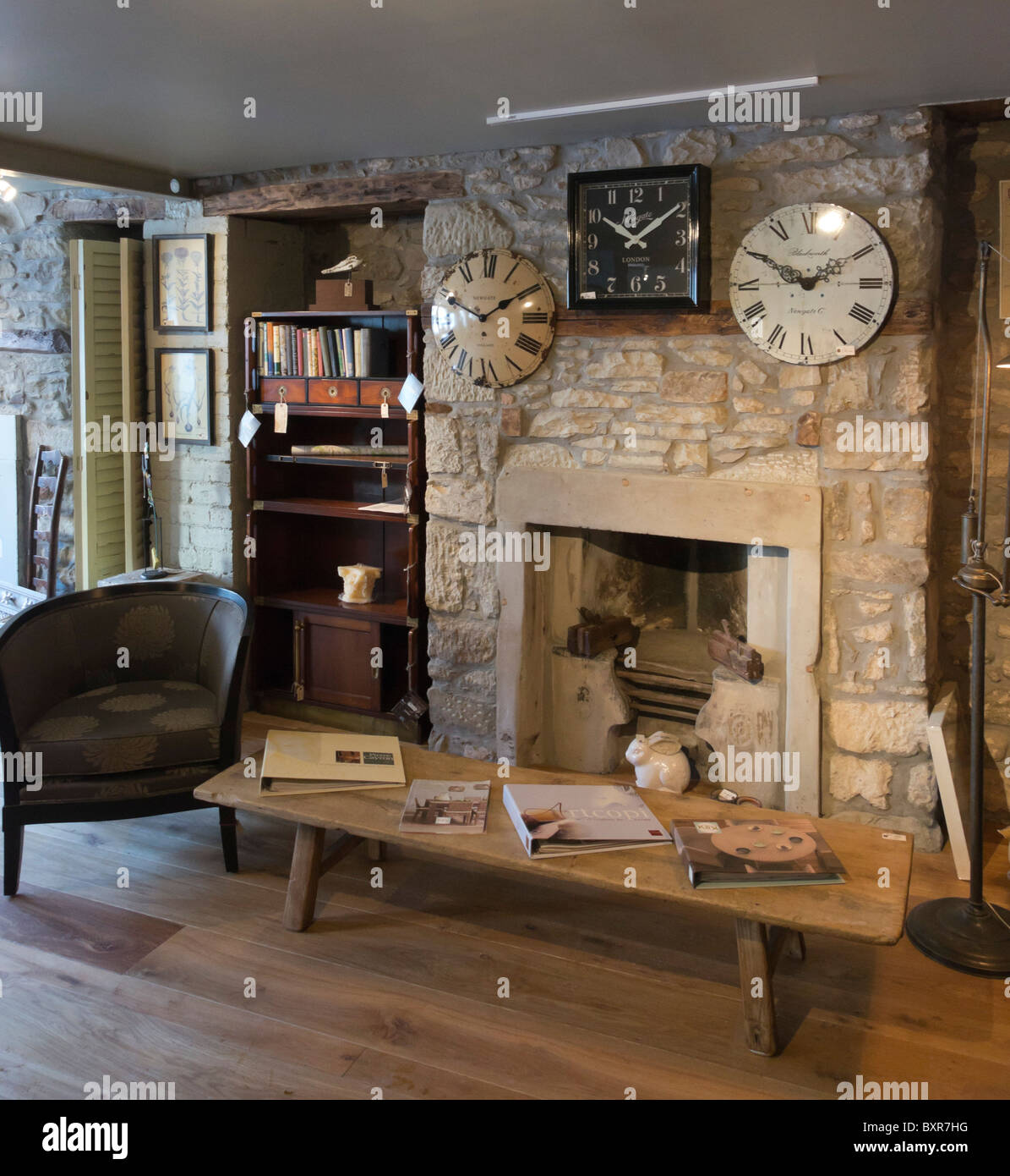 Old Cottage Stone Walls And Two Fireplaces Exposed During