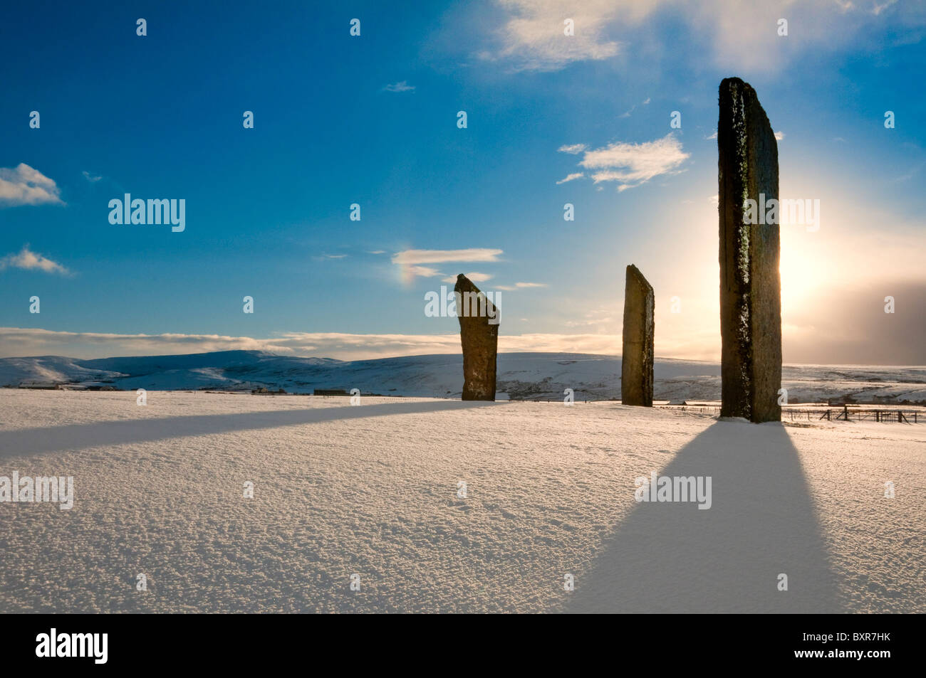 The Standing Stones of Stenness in Orkney (Scotland) Stock Photo