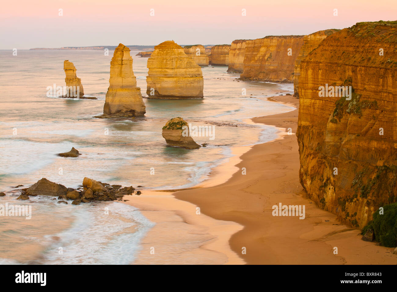 Twelve Apostles at sunrise, Port Campbell National Park, Great Ocean Road, Victoria Stock Photo